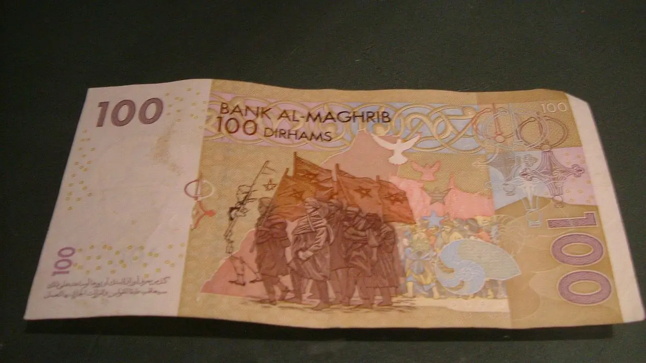 Verso d'un billet de 100 dirhams